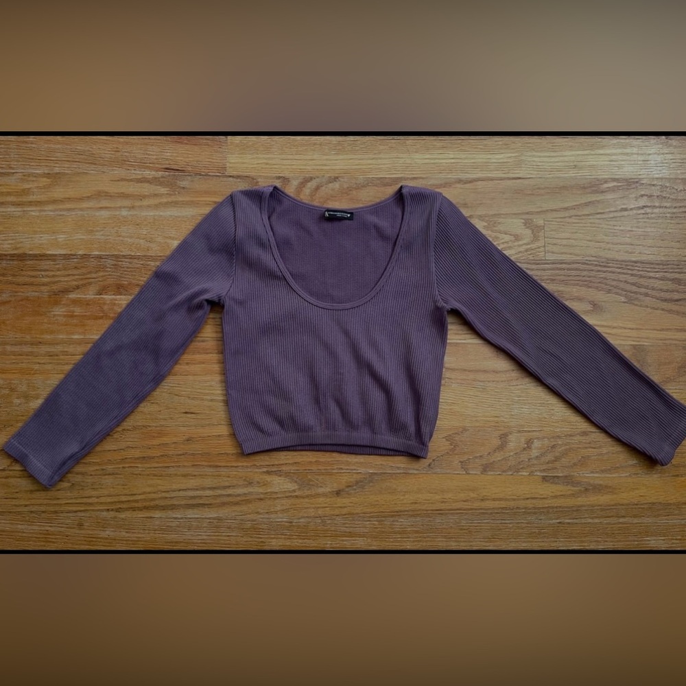 Zara Ribbed Purple Crop top- size XS-S